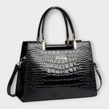 Emilie | Sac à main en cuir crocodile brillant