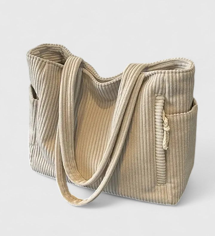 Léa | Sac fourre-tout en ribbed luxueux avec détails en cordon
