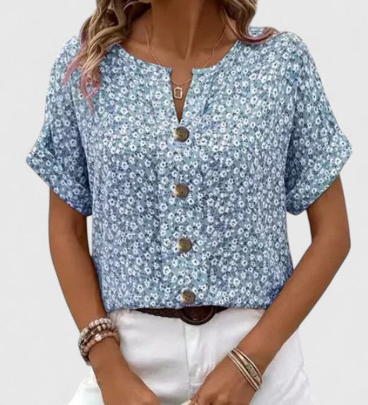 Isabelle | Haut Floral Élégant d'Été
