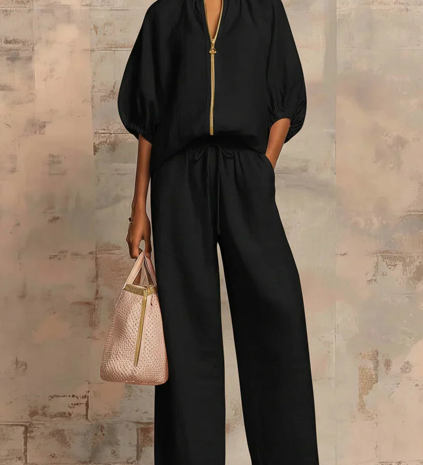 Alba | Ensemble de deux pièces : Chemise décontractée et pantalon large
